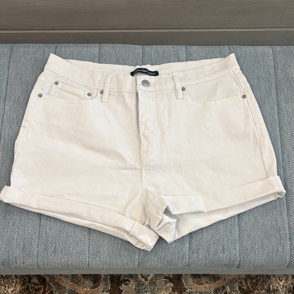 Calvin Klein Jeans White Denim Shorts